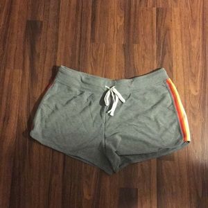 gray/rainbow shorts